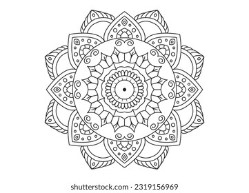 Coloring Pages for adults, Mandala Coloring book page. wallpaper design, tiles pattern, greeting cards, Coloring pages, and Circular patterns in the form of mandalas.