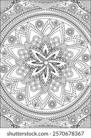 Coloring pages for adults mandala vector art