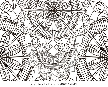 Coloring pages for adults and older children. painting, coloring mandala flower. Islamic, Arabic, Indian. Black and white. Vintage pattern handmade decorative ornament. Royal vector design element