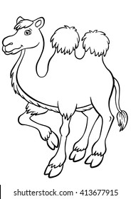 Coloring Pages Animals Cute Camel Stands Stock Vector Royalty Free 413677915