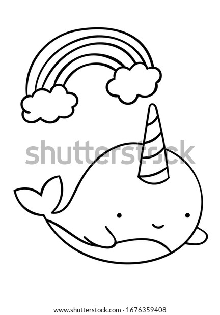 Coloring Pages Black White Cute Kawaii Stock Vector (Royalty Free ...