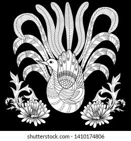 Coloring Pages. Coloring Book for adults.  Antistress freehand sketch drawing with doodle and zentangle elements.
