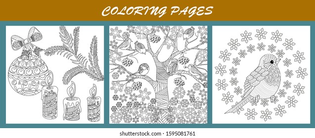 Coloring Pages. Coloring Book for adults and children. Christmas Tree Ornament. Art therapy coloring page.