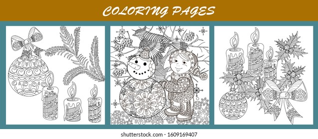 Coloring Pages. Coloring Book for adults and children. Christmas Tree Ornament. Art therapy coloring page.