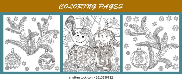 Coloring Pages. Coloring Book for adults and children. Christmas Tree Ornament. Art therapy coloring page.