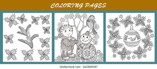 Coloring Pages. Coloring Book for adults and children. Christmas Tree Ornament. Art therapy coloring page
