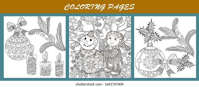 Coloring Pages. Coloring Book for adults and children. Christmas Tree Ornament. Art therapy coloring page.