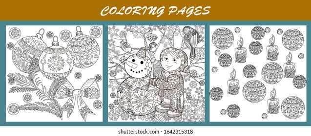 Coloring Pages. Coloring Book for adults and children. Christmas Tree Ornament. Art therapy coloring page.