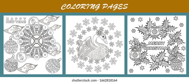 Coloring Pages. Coloring Book for adults and children. Christmas Tree Ornament. Art therapy coloring page.