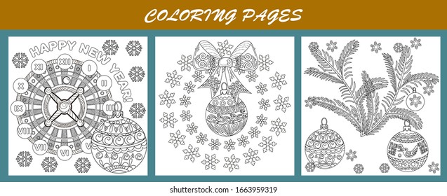 Coloring Pages. Coloring Book for adults and children. Christmas Tree Ornament. Art therapy coloring page.