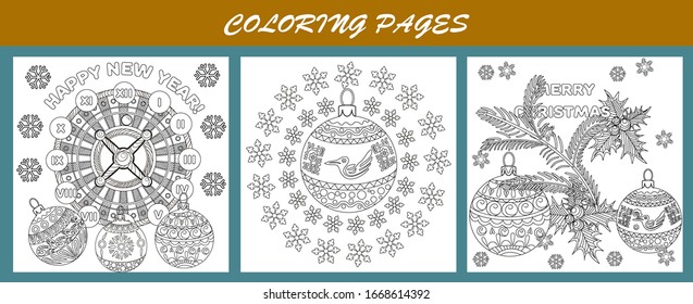 Coloring Pages. Coloring Book for adults and children. Christmas Tree Ornament. Art therapy coloring page.