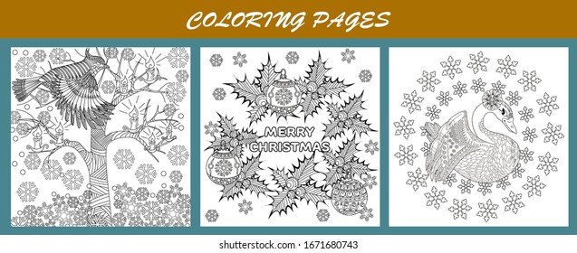 Coloring Pages. Coloring Book for adults and children. Christmas Tree Ornament. Art therapy coloring page