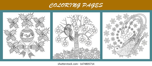 Coloring Pages. Coloring Book for adults and children. Christmas Tree Ornament. Art therapy coloring page