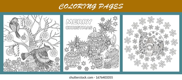 Coloring Pages. Coloring Book for adults and children. Christmas Tree Ornament. Art therapy coloring page