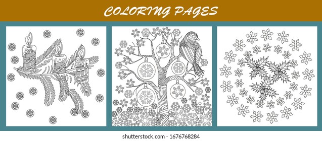 Coloring Pages. Coloring Book for adults and children. Christmas Tree Ornament. Art therapy coloring page