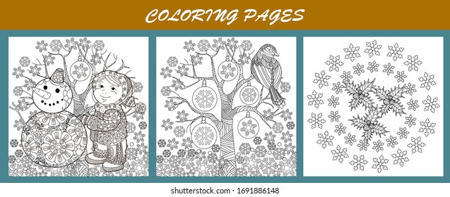 Coloring Pages. Coloring Book for adults and children. Christmas Tree Ornament. Art therapy coloring page. Antistress freehand sketch drawing with doodle and zentangle elements.