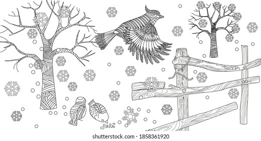 Adult Coloring Winter Hd Stock Images Shutterstock