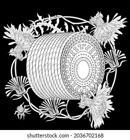 Coloring Pages. Coloring Book for adults and children. Colouring pictures with birdhouse. Antistress freehand sketch drawing with doodle and zentangle elements.