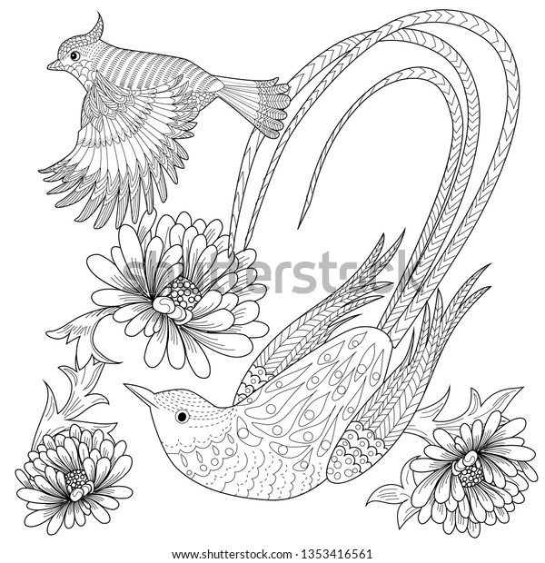 75 Coloring Pages Flowers And Birds Images & Pictures In HD