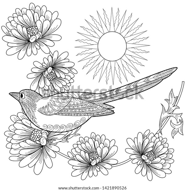 75 Coloring Pages Flowers And Birds Images & Pictures In HD