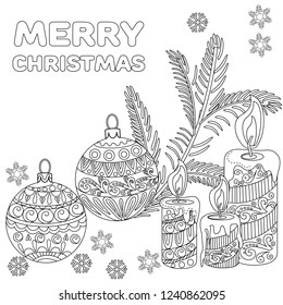 Coloring Pages. Coloring Book for adults. Colouring pictures with tree ornament. Antistress freehand sketch drawing with doodle and zentangle elements.