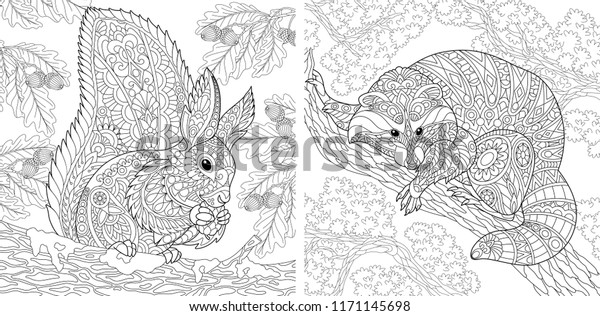 Betere Coloring Pages Coloring Book Adults Colouring stockvector BX-05