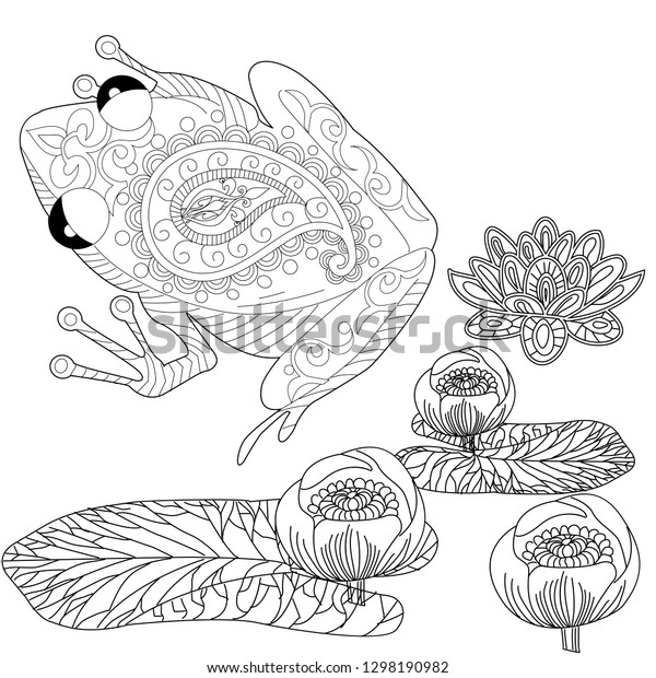 Coloring Pages Coloring Book Adults Colouring Stock Vector Royalty Free 1298190982