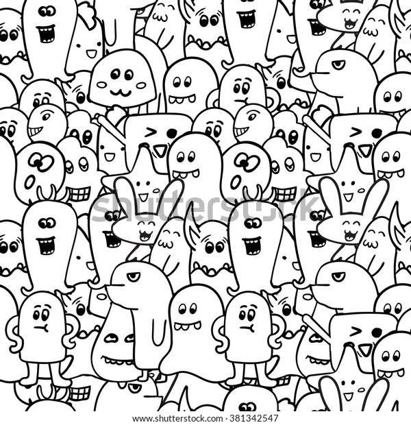 coloring pages coloring book monstersdoodle vector stock