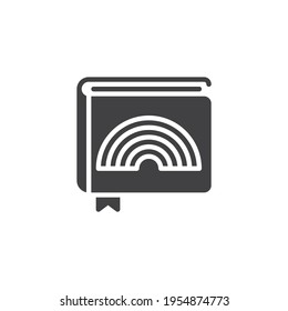 Coloring pages book vector icon. filled flat sign for mobile concept and web design. Rainbow book glyph icon. Symbol, logo illustration. Vector graphics