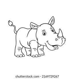 Coloring Pages Books Kids Cute Rhino Stock Vector (Royalty Free ...