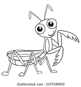 Coloring Pages Books Kids Cute Mantis Stock Vector (Royalty Free ...