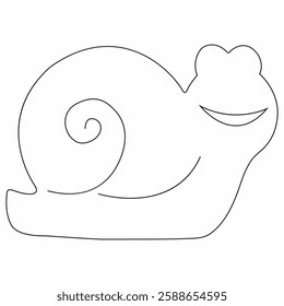 coloring pages or books for kids. happy cute snail outline cartoon. black and white