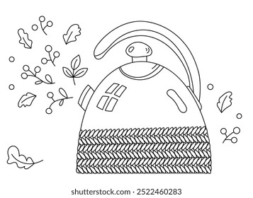 Coloring Pages of Cartoon Boiling Kettle
