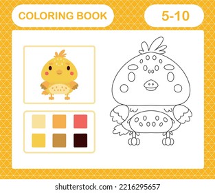 coloring pages cartoon chick,education game for kids age 5 and 10 Year Old