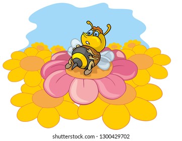 coloring pages for childrens with funny insects, bee