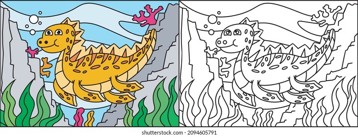 Coloring pages of cute dinosaurs suitable for kids