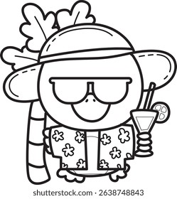 Coloring pages of Cute Duck icon. Outline of fluffy Duck designs.
outline of baby duck enjoy with orange juice
