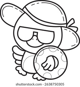 Coloring pages of Cute Duck icon. Outline of fluffy Duck designs.
outline of duck bring a circle tire
