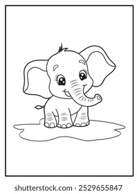 coloring pages of a cute elephant for children's coloring books, fun and educational materials.
