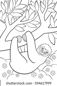 Download Coloring Book Sloth High Res Stock Images Shutterstock