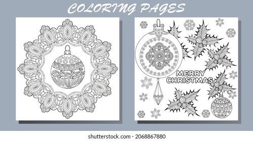 Coloring Pages. Doodle style new year coloring book. Happy new year 2022. Year of the tiger.  Antistress freehand sketch drawing with doodle and zentangle elements.