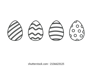 Coloring Pages Easter Egg. Coloring book for children. Black and white vector illustration.