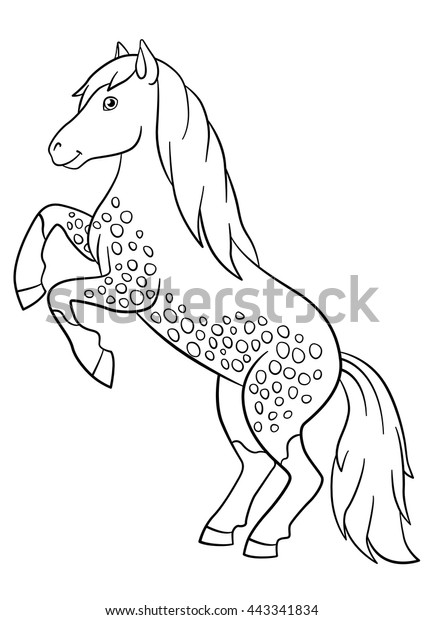 coloring pages farm animals beautiful horse stock vector