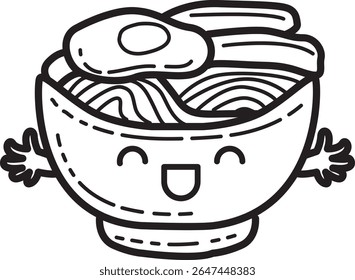 Coloring pages of fast food items illustration.
outline of ramen illustration