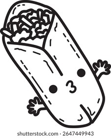 Coloring pages of fast food items illustration.
outline of kebab illustration