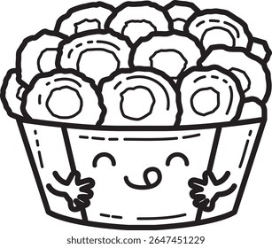 Coloring pages of fast food items illustration.
outline of octopus fries illustration