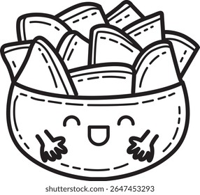 Coloring pages of fast food items illustration.
outline of Snack illustration
