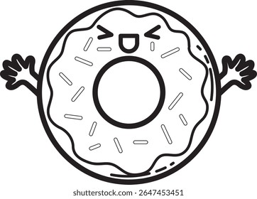 Coloring pages of fast food items illustration.
outline of doughnut illustration