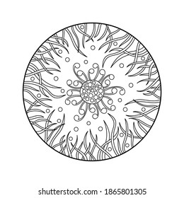 Coloring pages with Floral pattern of Doodle line art. Anti-stress for adults and children to relax.