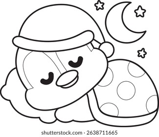 Coloring pages of Funny penguin in cold weather elements.
outline of baby penguin was sleeping
